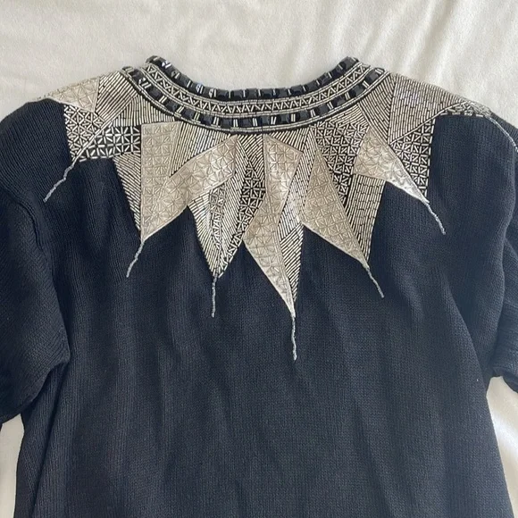 Vintage Beaded Sweater. 1989 IB Diffusion.Silk, Angora.Women's Size Medium - Picture 1 of 12